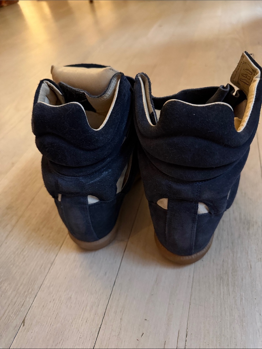 Isabel Marant High-Top Sneakers in Navy and Beige - Picture 3 of 5
